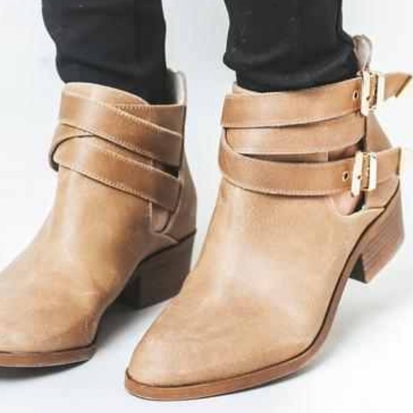 Seychelles Distressed Leather Bootie Tan Size 9.5 - Picture 2 of 8